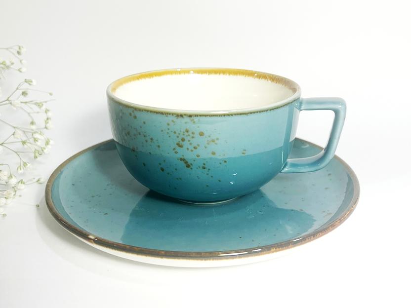 Чайная пара из фарфора Safari Shop 220 мл «Blue collection» NGD010-1 blue, опт фото 1