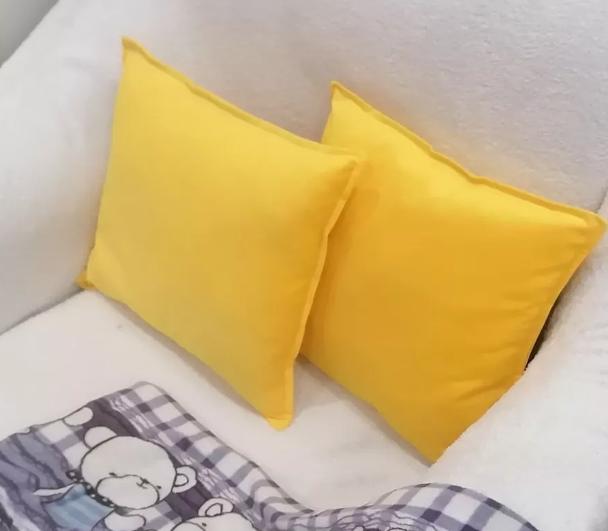 Декоративная подушка на диван 1 шт желтый цвет ОПТ фото 3