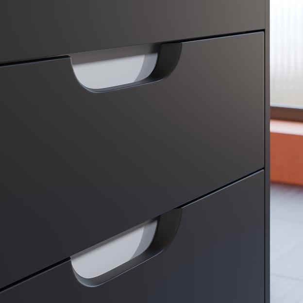 Тумба с раковиной для ванной Uperwood Modul 65 см, подвесная, матовая, черная фото 2