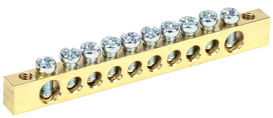 Iek YNN11-10-100 Шина PEN "земля-ноль" 6х9мм 10/2 (10групп/креп по краям) ИЭК фото 1