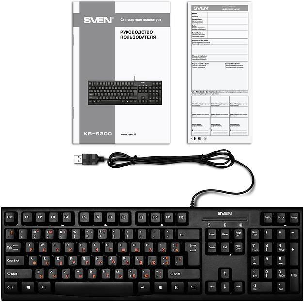 Клавиатура SVEN KB-S300 чёрная (104кл.) Sven SV-015756 фото 3