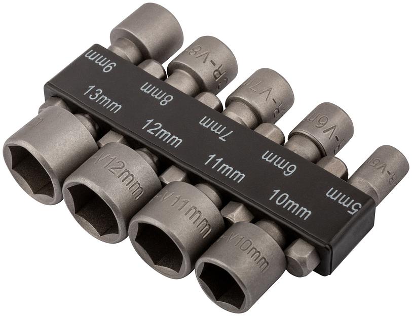 Набор усиленных головок CrV 9 шт (5-13 мм) фото 2