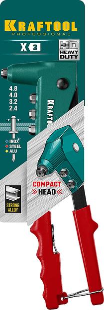 KRAFTOOL Заклепочник "MaxKraft" для заклёпок d=2,4 / 3,2 / 4,0 / 4,8 мм - алюминий и сталь, d=2,4 / 3,2 / 4,0 - нерж. сталь, с литым корпусом [31170/31170_z01] фото 2