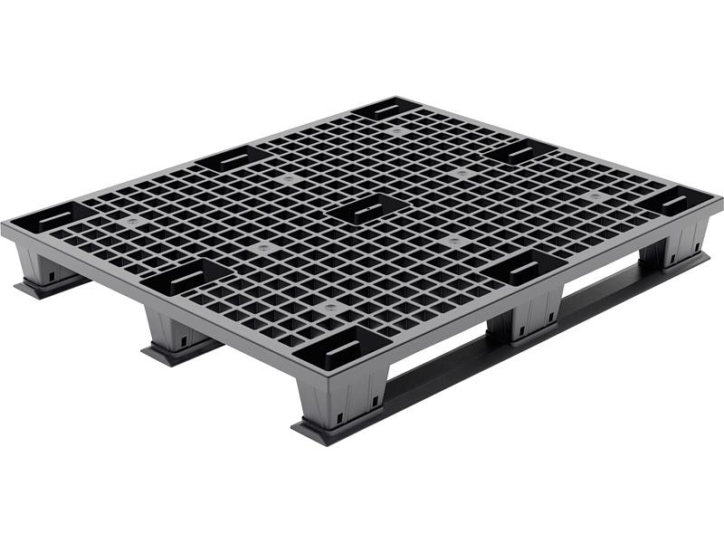 Паллет 1200х1000х150 перфорированный, на полозьях чёрный фото 1
