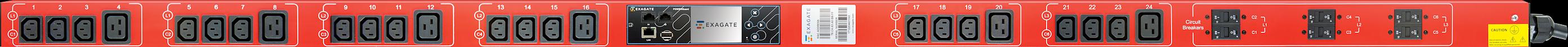 Устройство распределения электропитания Exagate PWG-9116-336-96-SIP POWERGuard PDU, 16A Single Phase ZeroU, 42 x IEC Sockets (36 x C13 - 6 x C19), Inlet Metering фото 1