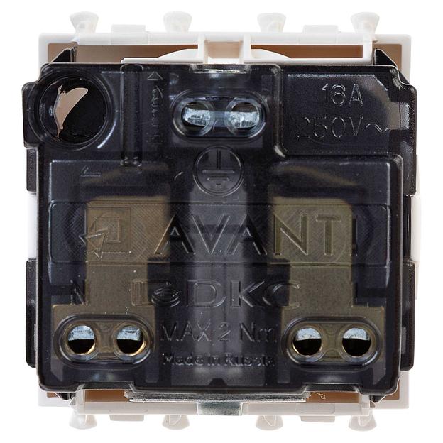 Dkc 4400002 Розетка "Белое облако", 2P+E, с з/ш, "Avanti", 2 мод. фото 3