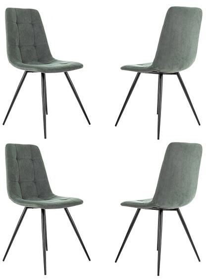 Стул для кухни Бюрократ KF-9_4 комплект 4шт серый Alfa 44 металл черный на ножках (KF-9/ALFA44_4) фото 1