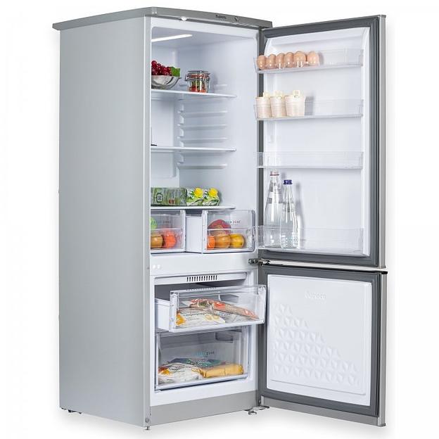 Холодильник Бирюса M551 металлик, двухкамерный 180/60л морозилка снизу, автоматическое оттаивание фото 5