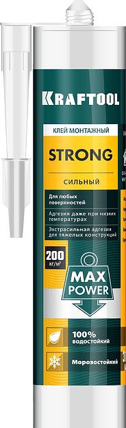 KRAFTOOL STRONG, 310 мл, белый, суперсильный монтажный клей (41343) фото 1
