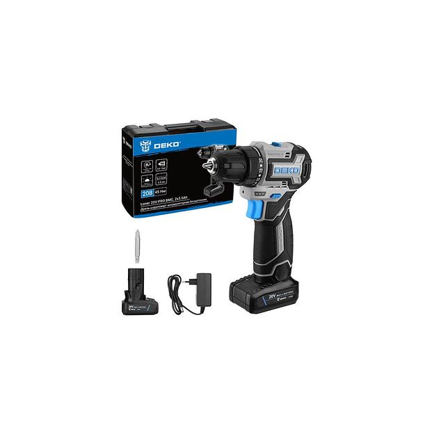 Дрель-шуруповерт DEKO Loner 20V PRO, 3Ач, с двумя аккумуляторами [085-1010] фото 1