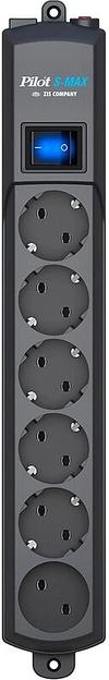 Сетевой фильтр Pilot S-MAX 10м (6 розеток) серый (коробка) фото 2