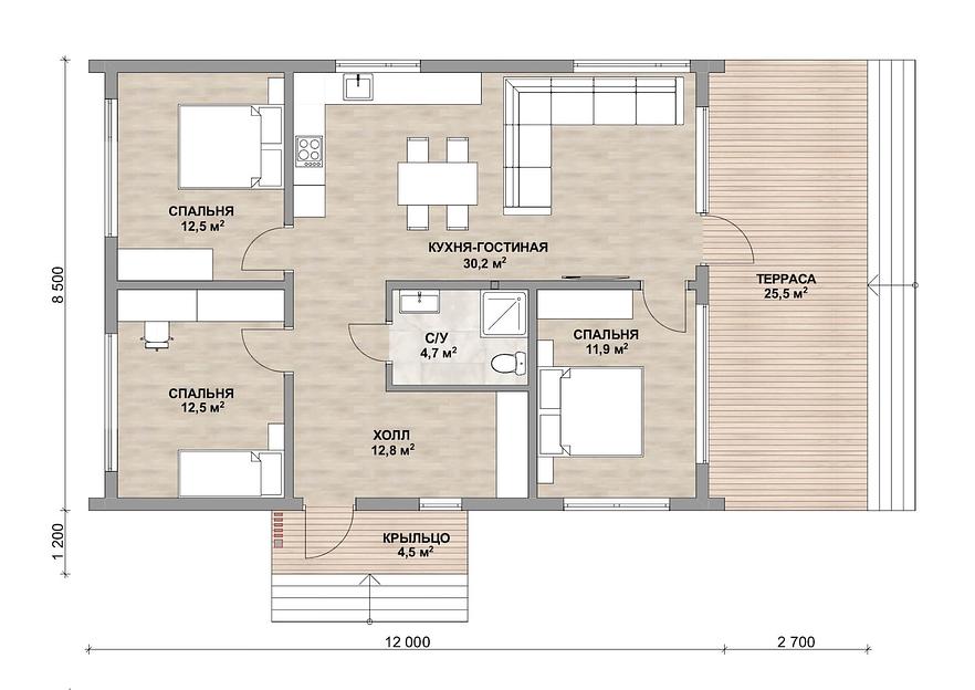 Проект дома «Канада L» базовая фото 2