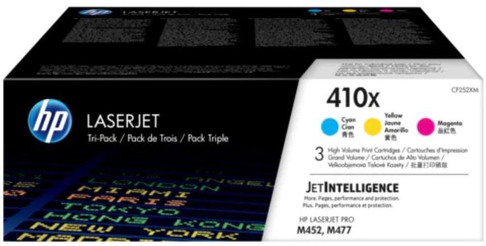 Картридж лазерный HP 410X CF252XM голубой/пурпурный/желтый x3упак. (5000стр.) для HP LJ Pro M452/M477 фото 1