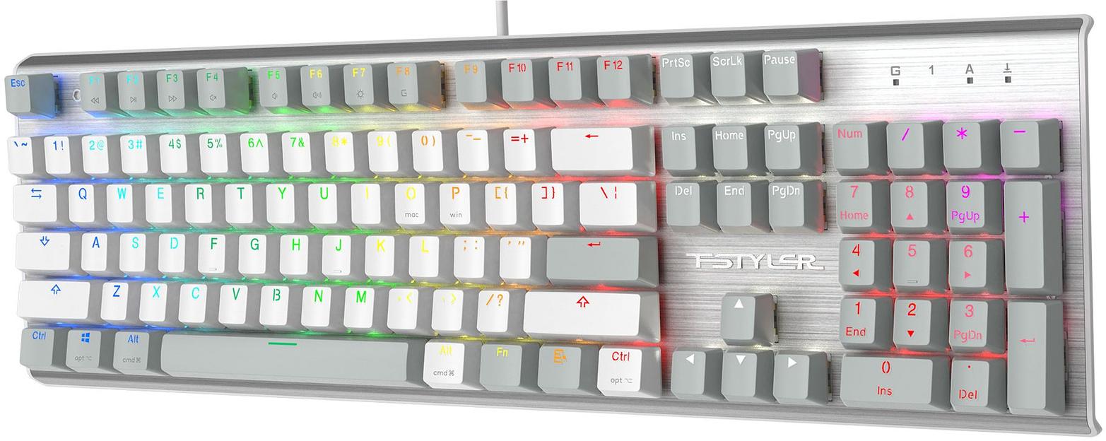 Клавиатура A4Tech Fstyler FS100 Neon механическая серый/белый USB for gamer LED (FS100) фото 4