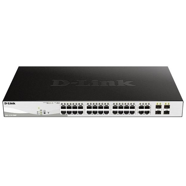 D-Link DGS-1210-28MP/F3A Настраиваемый L2 коммутатор с 24 портами 10/100/1000Base-T и 4 комбо-портами 100/1000Base-T/SFP (24 порта PoE 802.3af/at, PoE-бюджет 370 Вт) фото 1