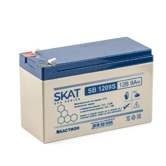 SKAT SB 1209S АКБ свинцово-кислотная тип AGM 12V 9Ач I зар. 2,6 А (ножевые клеммы) (8970) фото 1