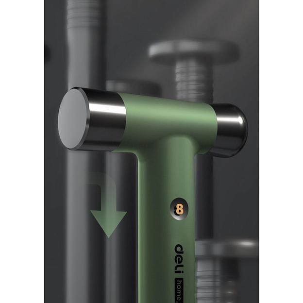 Ударно-рычажный инструмент молоток Deli Home Series Green HT7008L вес бойка 250гр, эксклюзивный дизайн, рукоятка из высококачественного софттач пластика фото 5