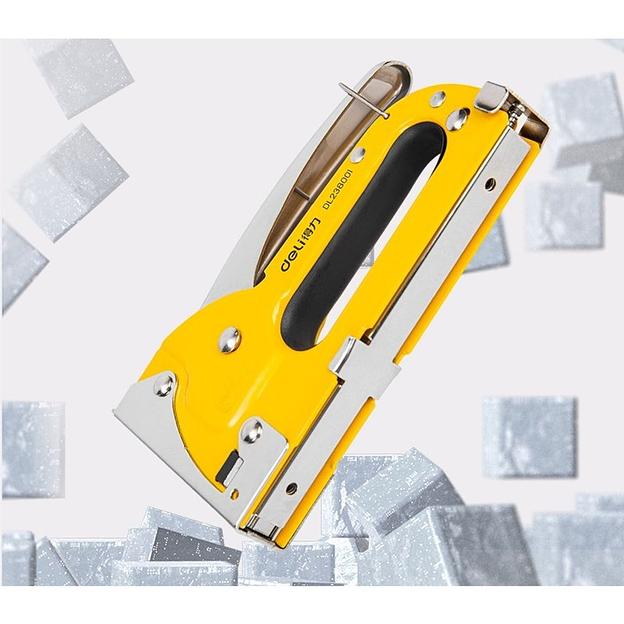 Степлеры, пистолеты, заклепочники Deli Мебельный степлер Deli DL238001 Для скоб 4-8мм D-типа. Полностью стальная конструкция фото 6