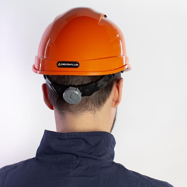 Каска защитная QUARTZ UP IV оранжевого цвета с храповым механизмом с вентиляцией фото 4