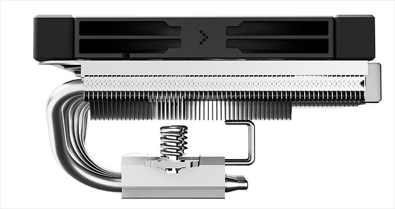 Кулер для процессора DEEPCOOL AN600 LGA1700/1200/115X/AM5/AM4 низкопрофильный 67mm (18шт/кор, TDP 180W, PWM, White LED Fan 120mm, 6 тепл. трубок, Copper Base, черный) RET (AN600) фото 3