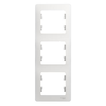 Systeme electric GSL000107 GLOSSA 3-постовая РАМКА, вертикальная, БЕЛЫЙ фото 5