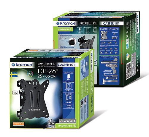 Кронштейн для телевизора Kromax CASPER-101 черный 10"-32" макс.25кг настенный наклон фото 4