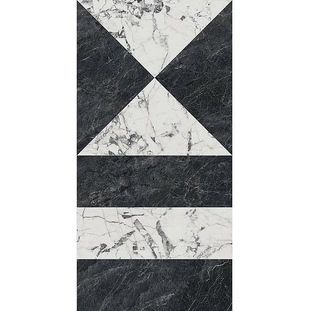 Керамогранит Kerama Marazzi Бьянко Неро белый чёрный лаппатированный 600x1195 фото 1