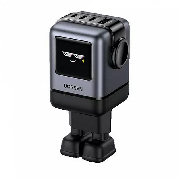 Сетевое зарядное устройство в виде робота UGREEN X688 (45515B) UNO 100W 4-Port GaN USB-A+3*USB-C Fast Charger EU. Цвет: серый фото 1