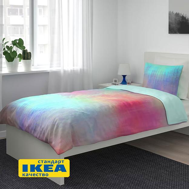 Пододеяльник 1,5 спальный, наволочка ИСТЭРО (ИКЕА ПИПСТЭКРА) 150x200/50x70, разноцветный, миткаль KL-60438951 фото 1