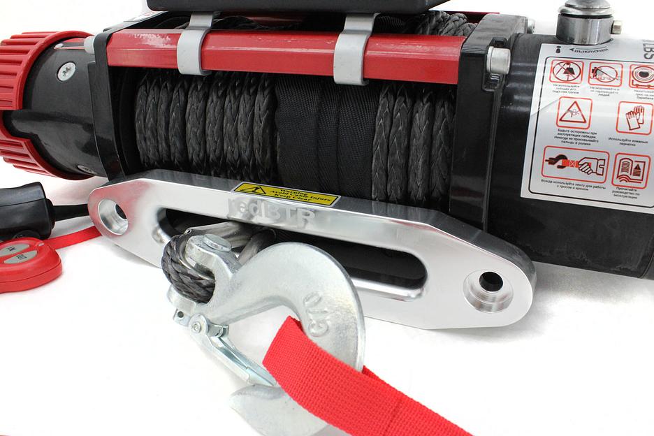 Лебедка автомобильная 12В 12000 lbs синтетика ОПТ фото 4