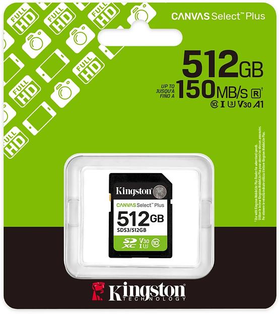 Флеш карта SDXC 512GB Kingston SDS3/512GB Canvas Select Plus w/o adapter фото 3