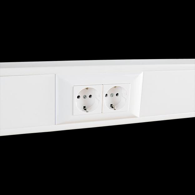 Суппорт с рамкой на 1 пост (45х45) в профиль для кабельного канала 130х50 фото 3