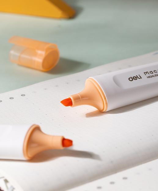 Набор текстовыделителей Deli ES621SORANGE-P Macaron скошенный пиш. наконечник 1-5мм оранжевый (10шт.) фото 5