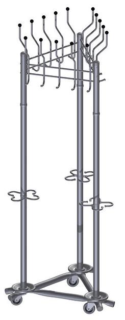 Вешалка гардеробная, 695х612х1940 мм, 3-х секционная фото 1
