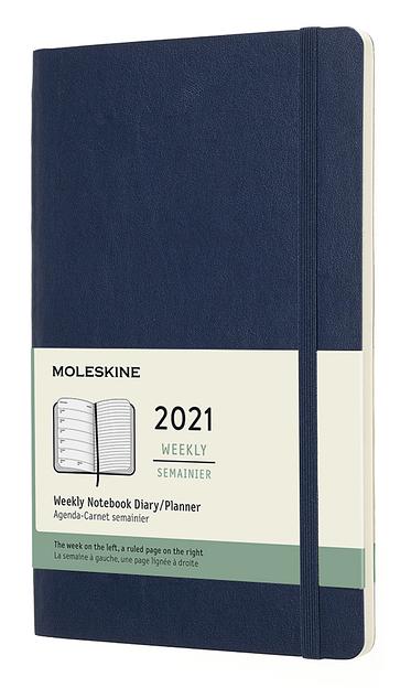 Еженедельник Moleskine CLASSIC SOFT WKNT Large 130х210мм 144стр. мягкая обложка синий сапфир фото 1
