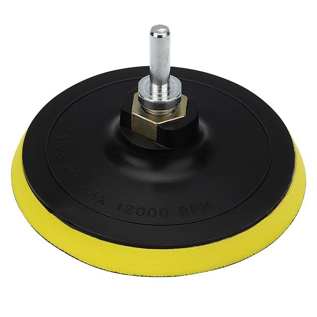 Насадка для дрели и УШМ с липучкой, адаптер, 125 мм,10 мм, мягкая фото 1