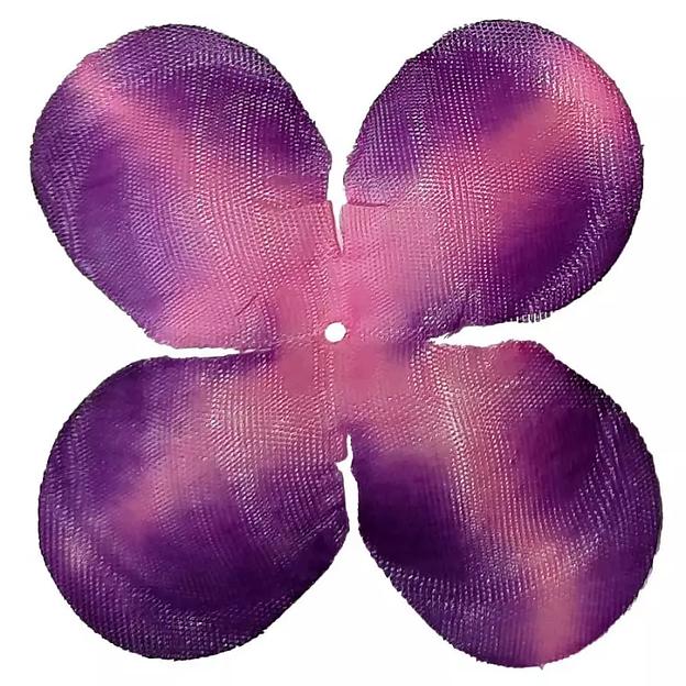 Заготовка для розы 190-3 Розовая фиол.кант круг 4-кон. (x1) 10см 2212шт/кг фото 1