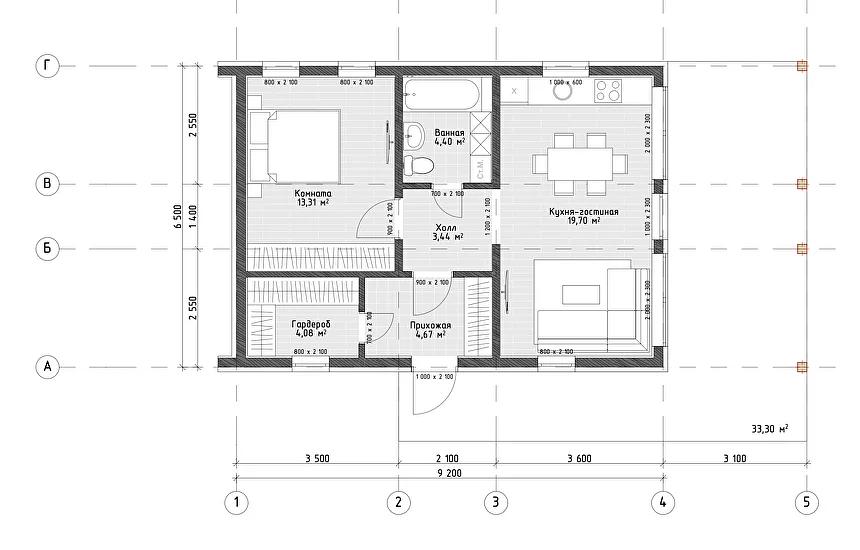 Строительство каркасного дома по проекту «Оля» фото 7