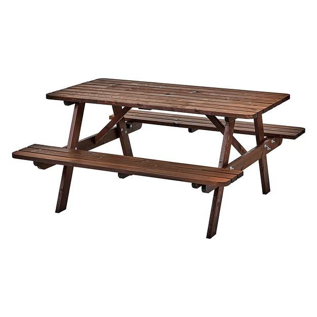  Комплект садовой мебели, деревянный 6-ти местный, Темно-коричневый, Грипсхольм, опт фото 3