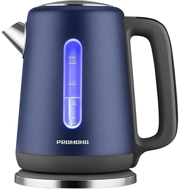 Чайник электрический Redmond KM238 1.7л. 2200Вт синий корпус: нержавеющая сталь/стекло/пластик фото 1