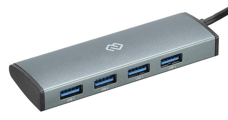 Разветвитель USB-C Digma HUB-4U3.0-UC-G 4порт. серый фото 1