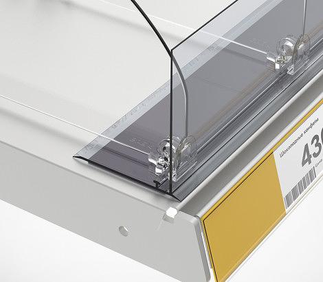 Ограничитель пластик передний высота 80 мм с Т-профилем с магнитным скотчем L-RAIL80-TM длина 1250 мм фото 1