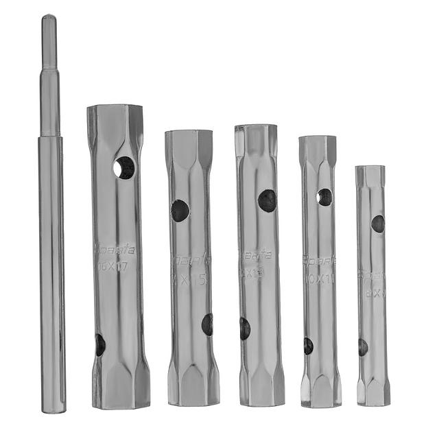 Набор ключей трубчатых торцевых, 8-17 мм, вороток, оцинкованные, 6 шт. фото 1