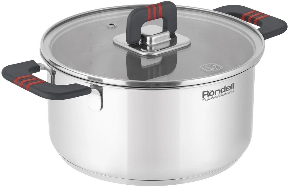 Кастрюля Rondell Stripes RDS-1637 2.8л. d=20см (с крышкой) стальной фото 1