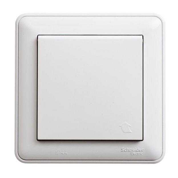 Systeme electric RS16-152B-18 W59 AQUA РОЗЕТКА с заземлением со шторками, 16А, IP44, в сборе, БЕЛЫЙ фото 1