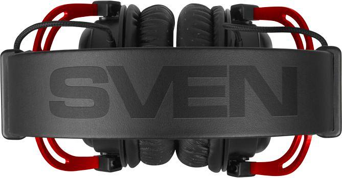 Наушники с микрофоном Sven AP-G1000MV черный/красный мониторные оголовье (SV-020361) фото 5