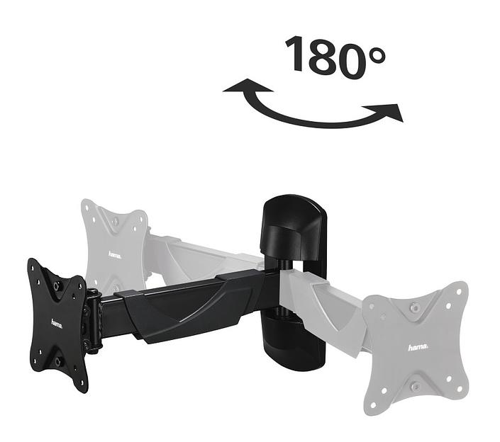 Кронштейн для телевизора Hama FULLMOTION черный 10"-26" макс.25кг настенный фото 7