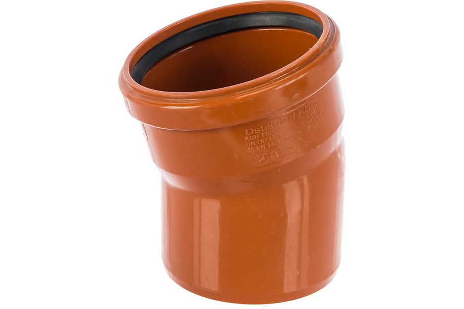 Отвод наружной канализации 110х15 град. фото 3