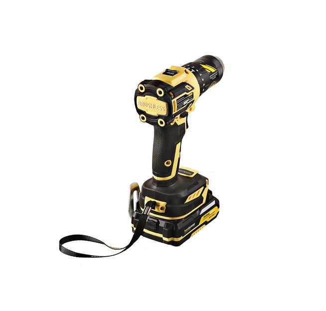 Дрель-шуруповерт аккумуляторная бесщеточная ударная PLATINUM в кейсе 18 В 65Нм патрон 13мм 2х2Ач фото 3