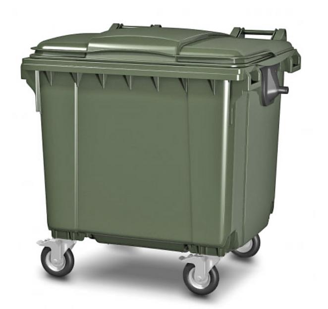 Мусорный контейнер 1,1 м³ для ТБО пластиковый 1100 л, опт фото 2